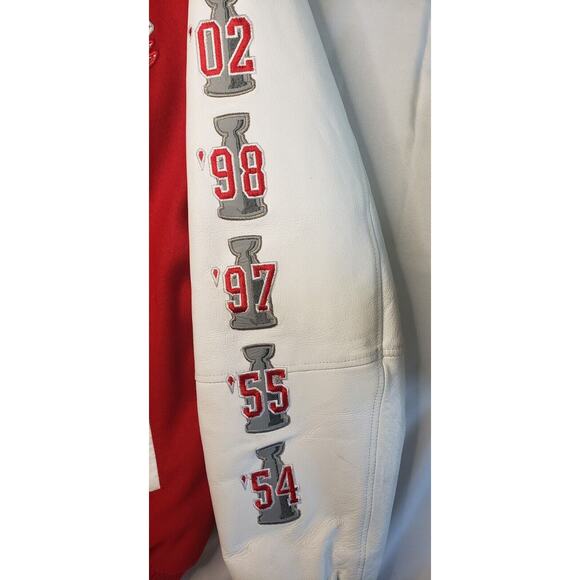 Vintage DETROIT RED WINGS 10X STANLEY CUP CHAMPIONS Mens Varsity Jacket Large G3 - Picture 6 of 15